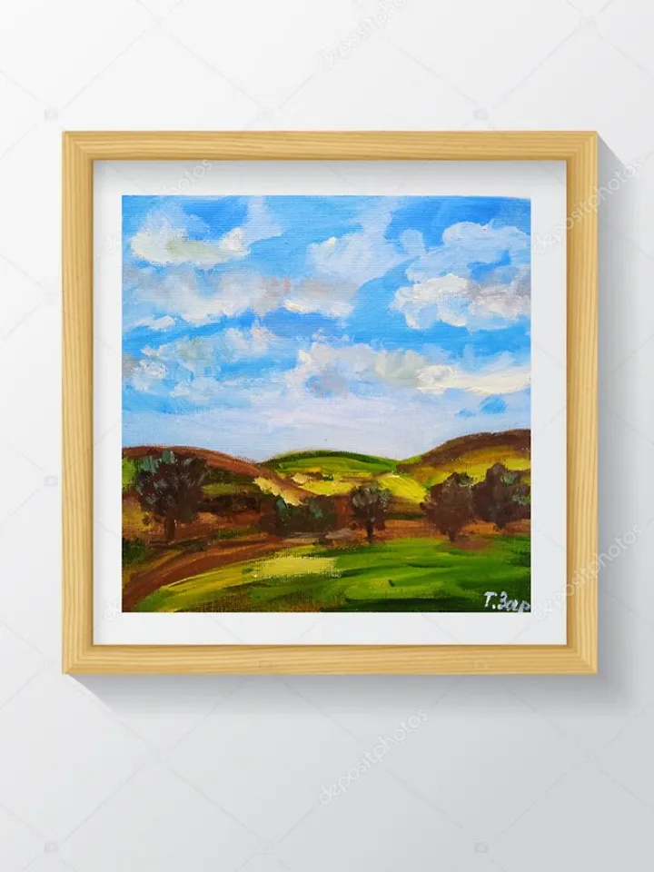 Abstract Landscape Original Oil Painting Impasto Art Miniature 6x6 inches