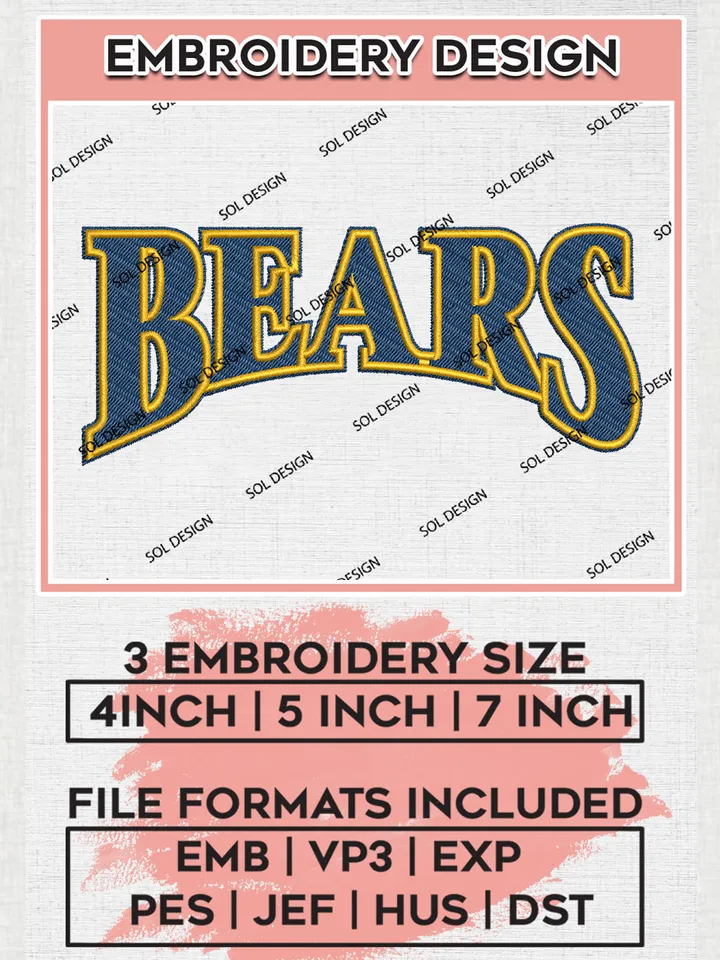 NCAA Northern Colorado Bears Team Word Logo Embroidery Design Files, NCAA Northern Colorado Bears Machine Embroidery, NCAA Teams, 3 sizes, NCAA Machine embroidery designs, Digital Download