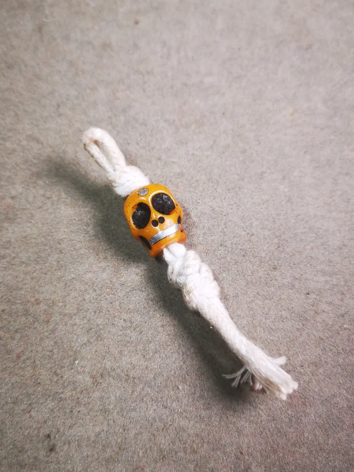 Gandhanra Tibetan Yak Bone Carved Skull Bead Amulet Pendant for Mala,Prayer Beads,Keychain