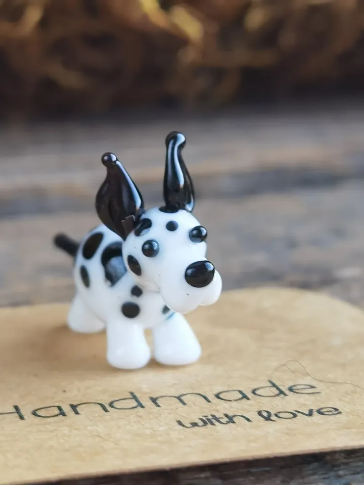 Miniature Great Dane figurine GLASS FIGURINES Great Dane GIFTs Great Dane ornament Custom pet portrait Glass Great Dane decor Dollhouse