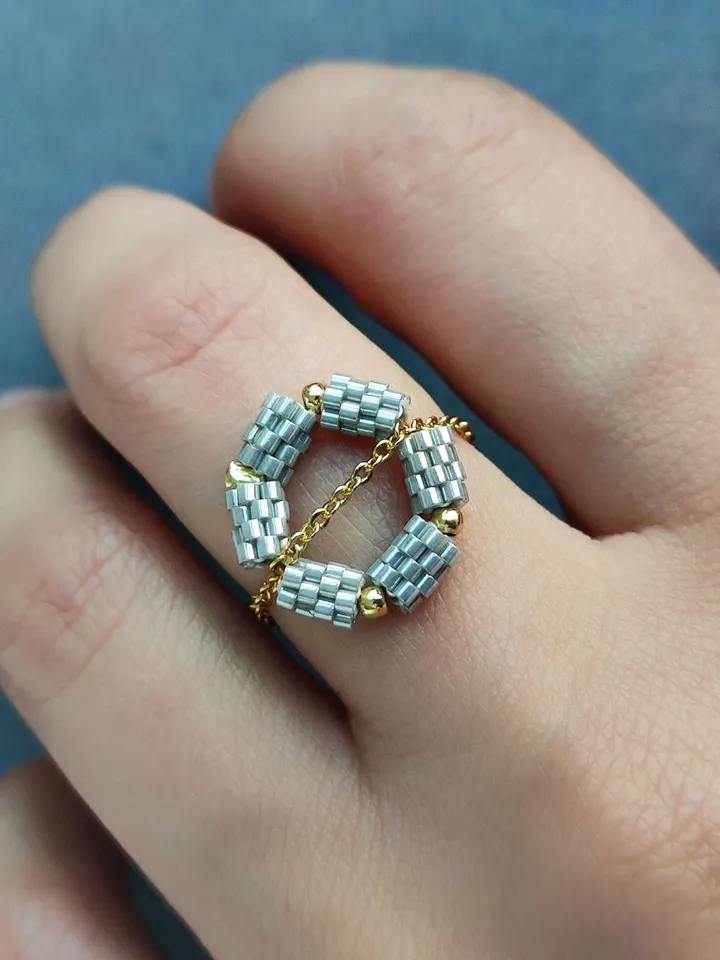 PDF tutorial - Beaded Circle chain ring