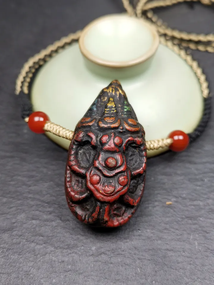 Gandhanra Old Tibetan Tsa Tsa Amulet, Scorpion Guru of Padmasambhava, Scorpion Terma Amulet of Wrathful Kila Transmission