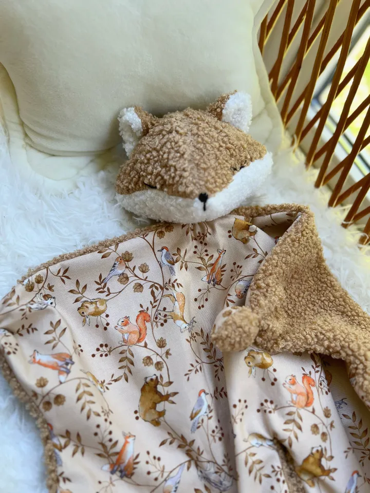 Fox toy, plush toy, comforter baby, toy for baby, baby shower gift