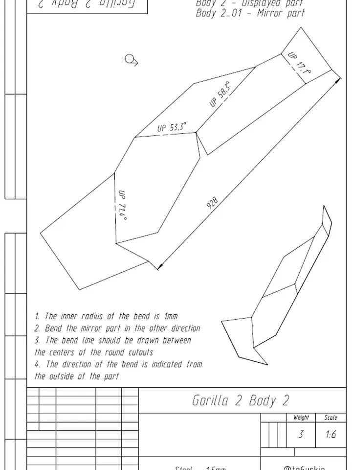Welding Project Plans Drawings Gorilla 2 (DXF, PDF)