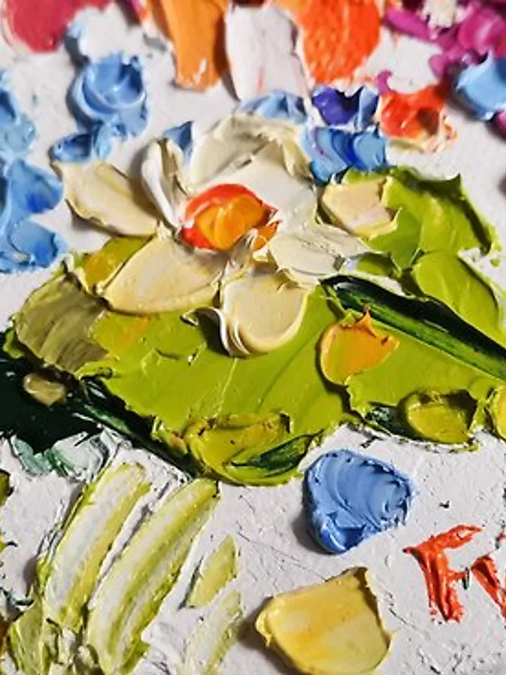 Sunflower Painting Original Art Impasto Oil Painting Flower Artwork Verafe