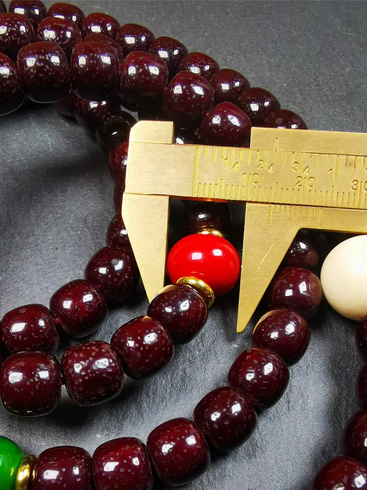 Gandhanra Large 108 10mm Lotus Seed Beads Mala,Barrel Shape Prayer Beads Necklace,Tibeatn Rosary Beads,40" Length