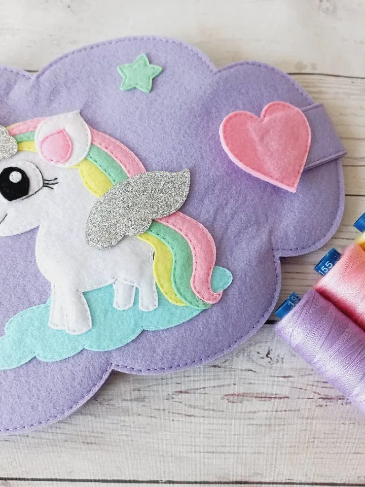 Unicorn tic tac toe game Pattern PDF, Felt tic tac toe board, Quiet book pattern, Felt sewing pattern ideas for baby 1, 2, 3 year old gift