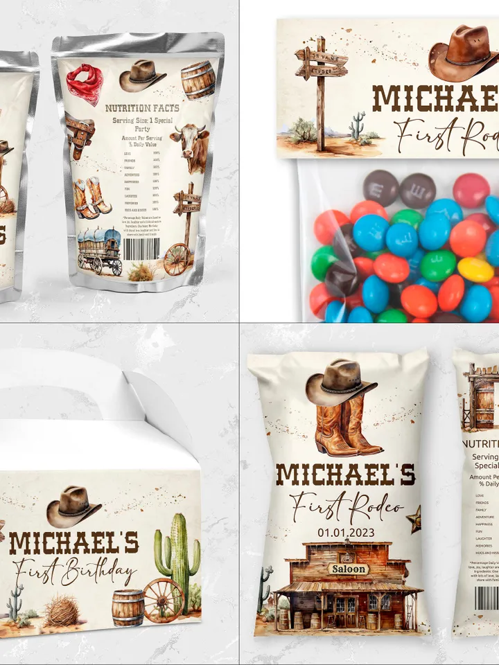 DIY First Rodeo Birthday Bundle; Editable Our little Cowboy Birthday Party Template; Wild West Birthday Party; Rodeo Birthday Party; fr12