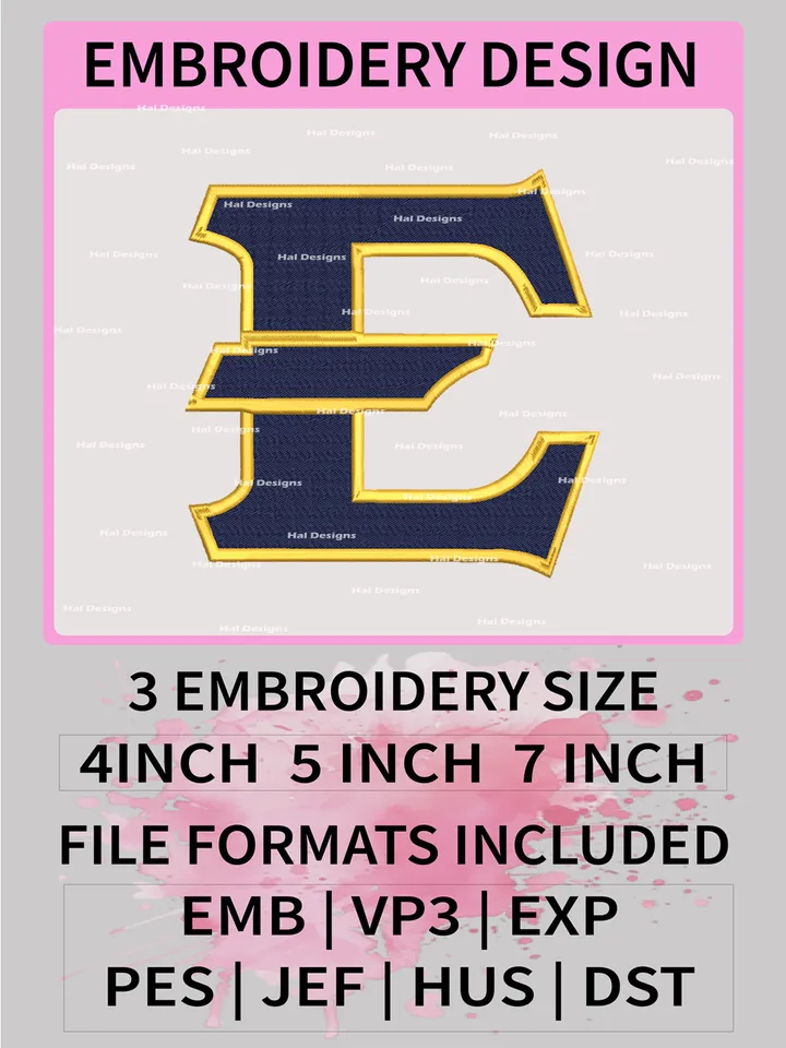 NCAA East Tennessee State Buccaneers Embroidery File, 3 Sizes, 6 Formats, NCAA Machine Embroidery Design, NCAA Logo, NCAA Teams