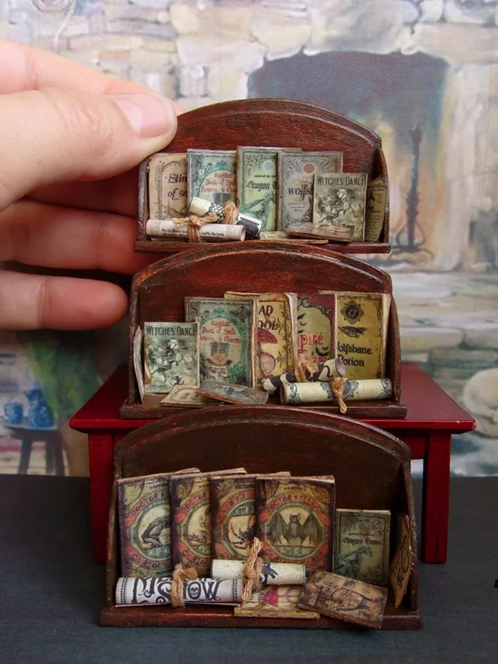 Books on the shelf.1:12 scale.