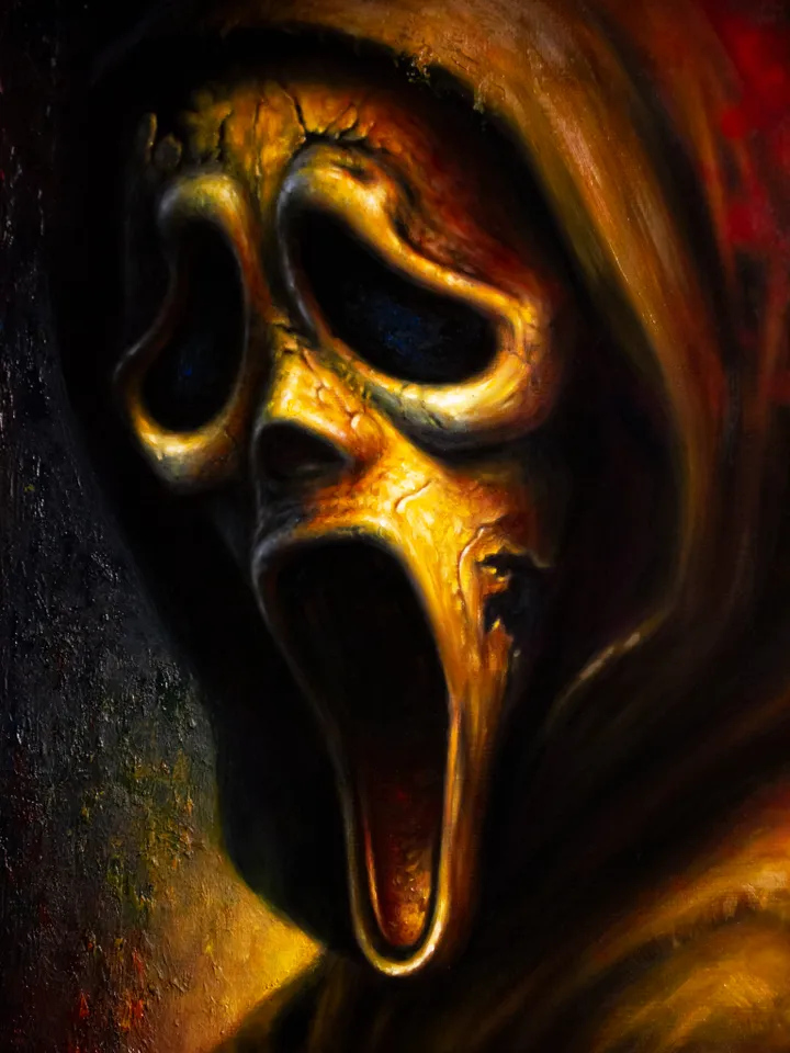 Original oil painting Scream Ghostface