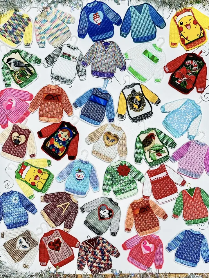 Set of interior or New Year's toys "Knitted sweaters"