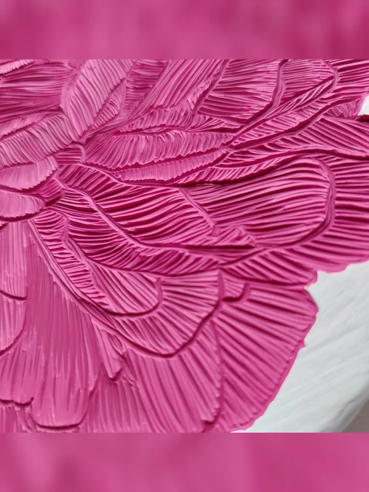 Peony. Paint сarving. Diameter is 21 cm