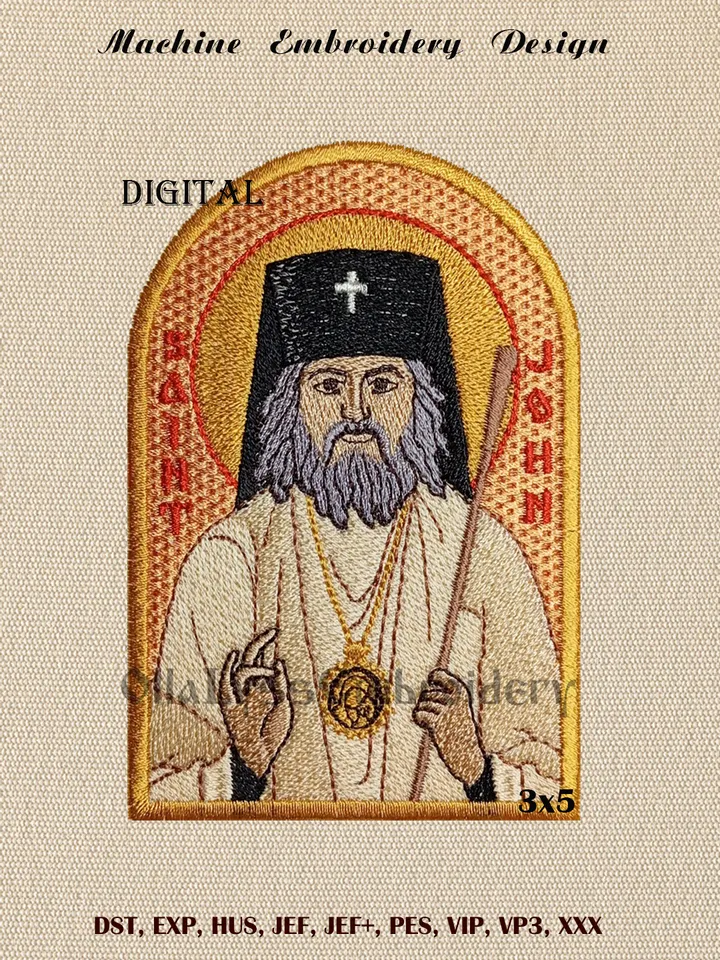 Saint John of Shanghai embroidery design