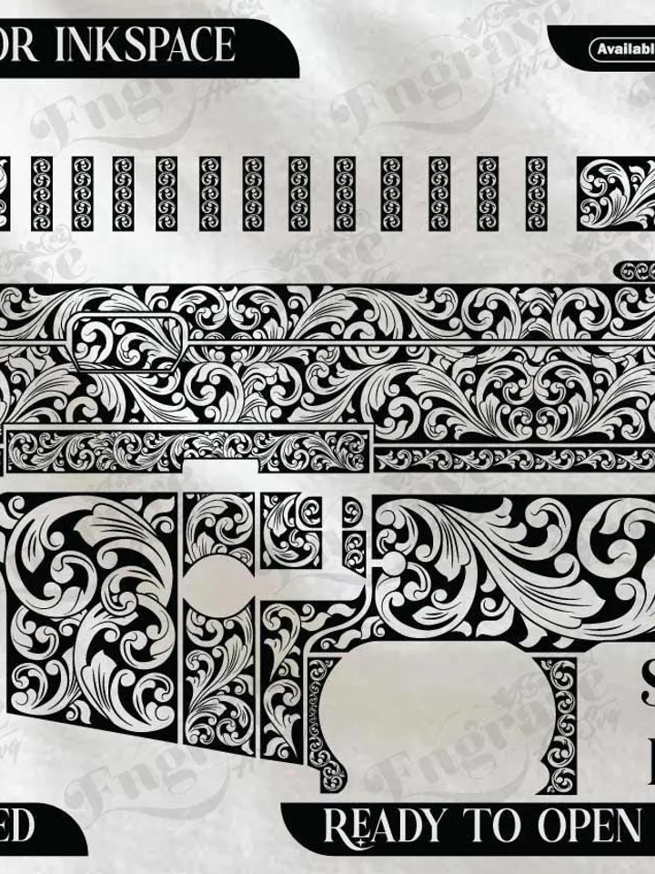AR15 Scroll Design,lasercut,laserengraving,fiberlaser,engravingfiles