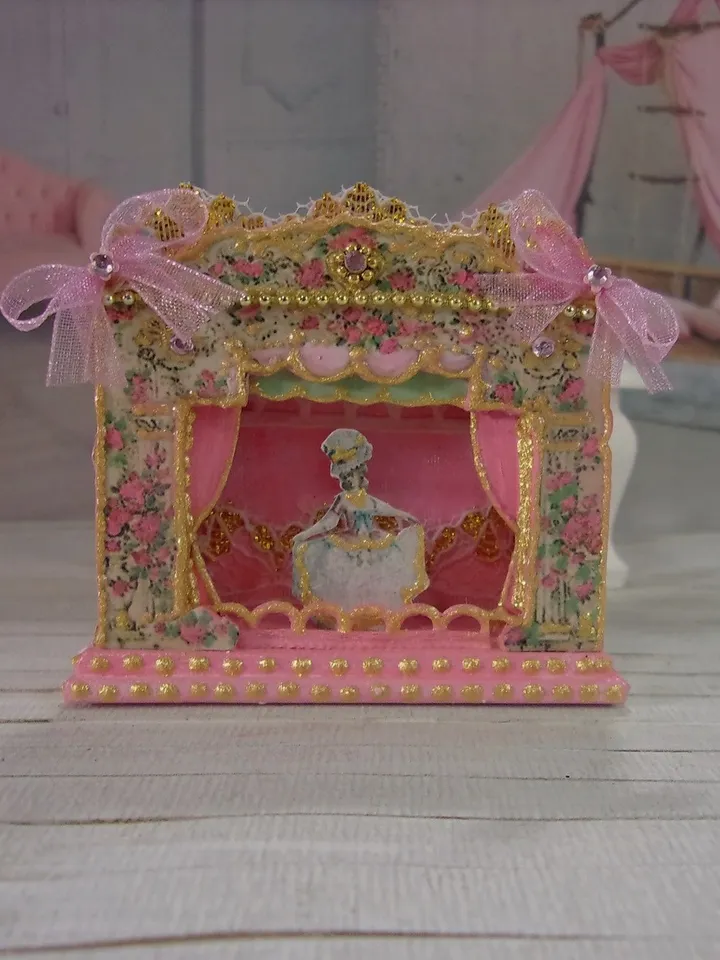Miniature puppet theater for doll houses.1:12 scale.