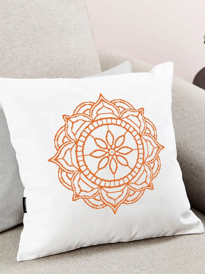 Easy mandala cross stitch pattern download PDF Flower mandala digital Monochrome cross stitch Modern cross stitch chart Home decor #M80