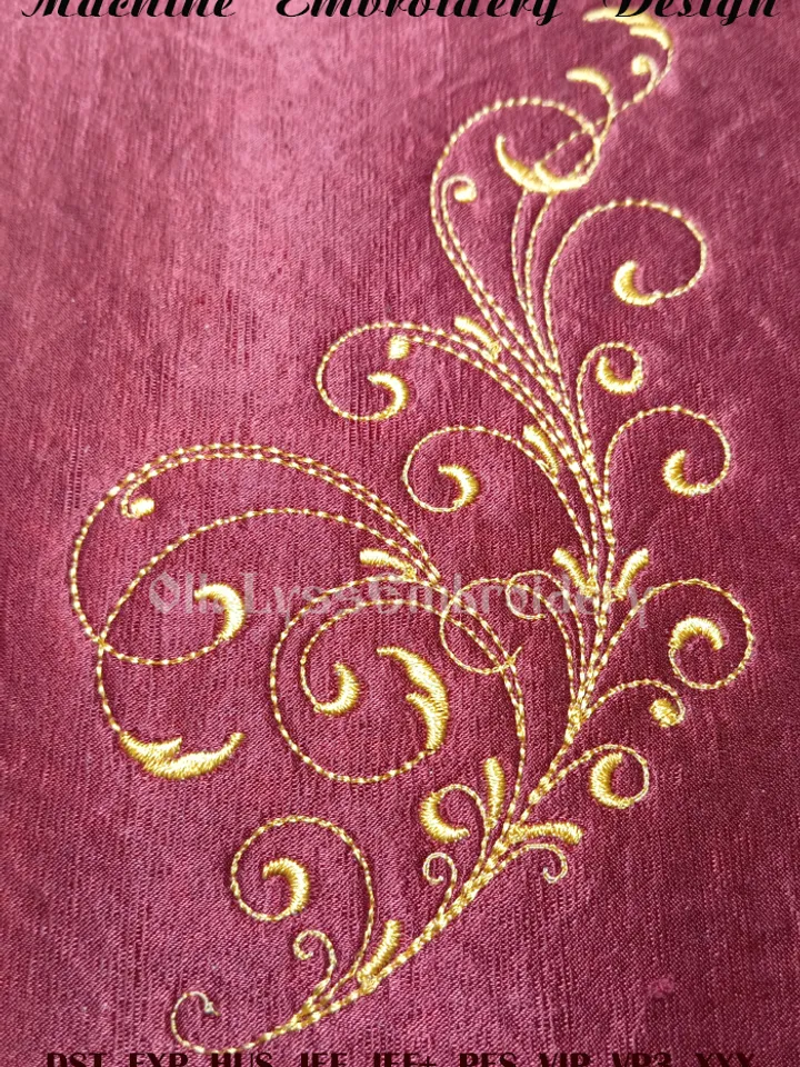 Ornate Flourish Motif embroidery design