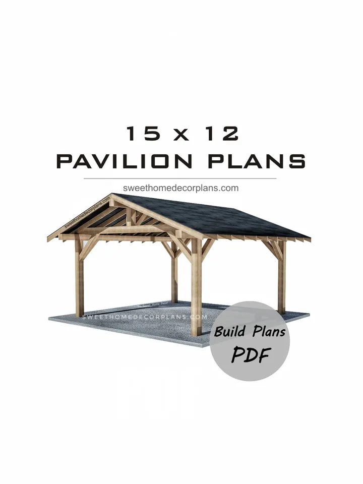 Diy 15 x 12 gable pavilion plans pdf. Carport plans. Wooden outdoor covered gazebo plans. Diy backyard wooden pergola plans for outdoor. Timber frame plans.