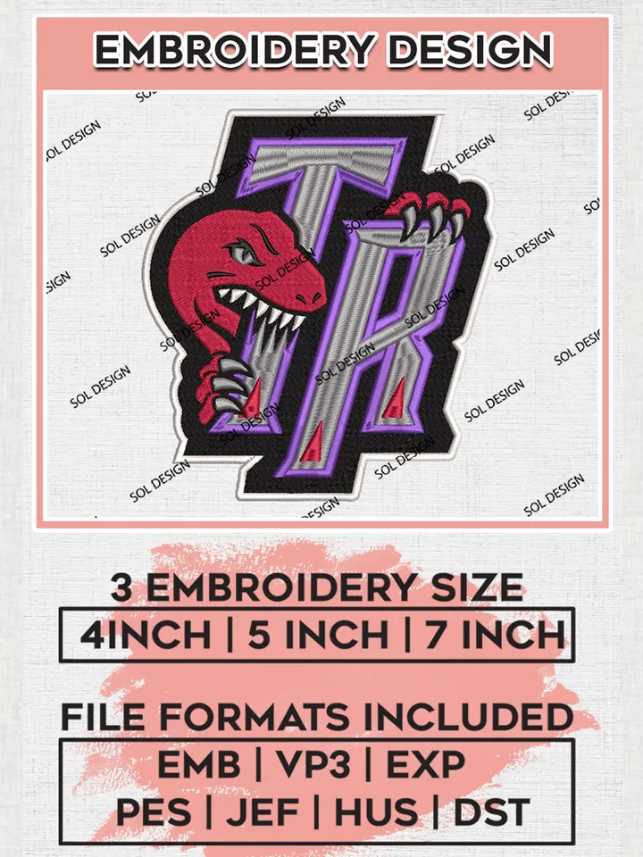 NBA Toronto Raptors Embroidery Designs, NBA Toronto Raptors Logo Embroidery Designs, Basketball Team Logo Embroidery Files, NBA Logo, 3 sizes, NBA Machine embroidery Files, Digital Download