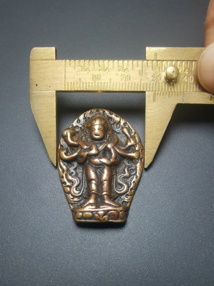 Gandhanra Handmade Thokcha Pendant,Six-armed Manjusri,Wisdom Buddha,Tibetan Budhist Protective Amulet