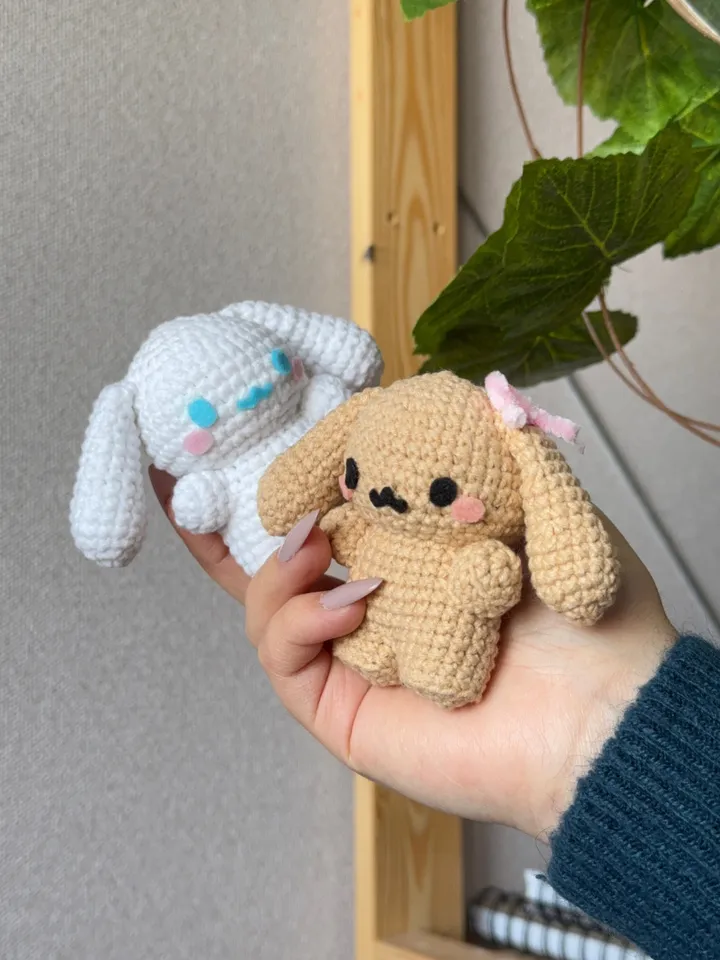 PATTERN cinnamoroll and mocha crochet pattern, pdf file pattern, US terms, sanrio crochet, crochet cinnamoroll
