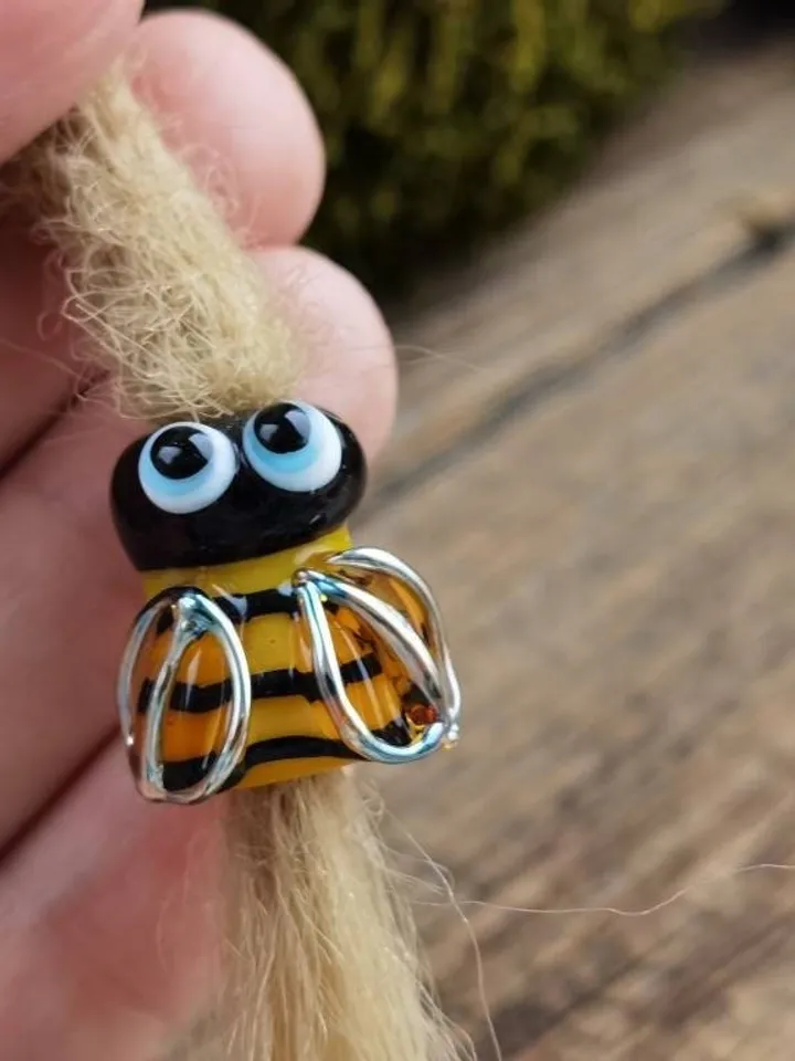 Honey Bee charm Queen bee gifts Bumble bee jewelry Bee art Bee bracelet Bee accessories Bee shoe charms Bee amulet Bee beads Bee dread beads