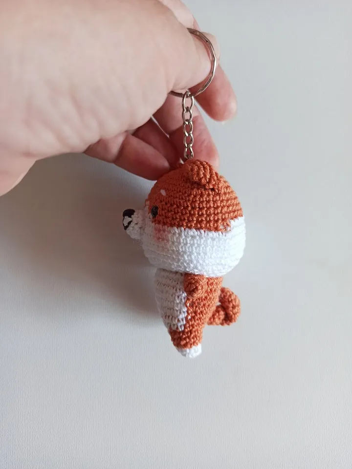 Handmade keychain shiba inu,amigurumi puppy shiba inu ,cute bag charm, gift for