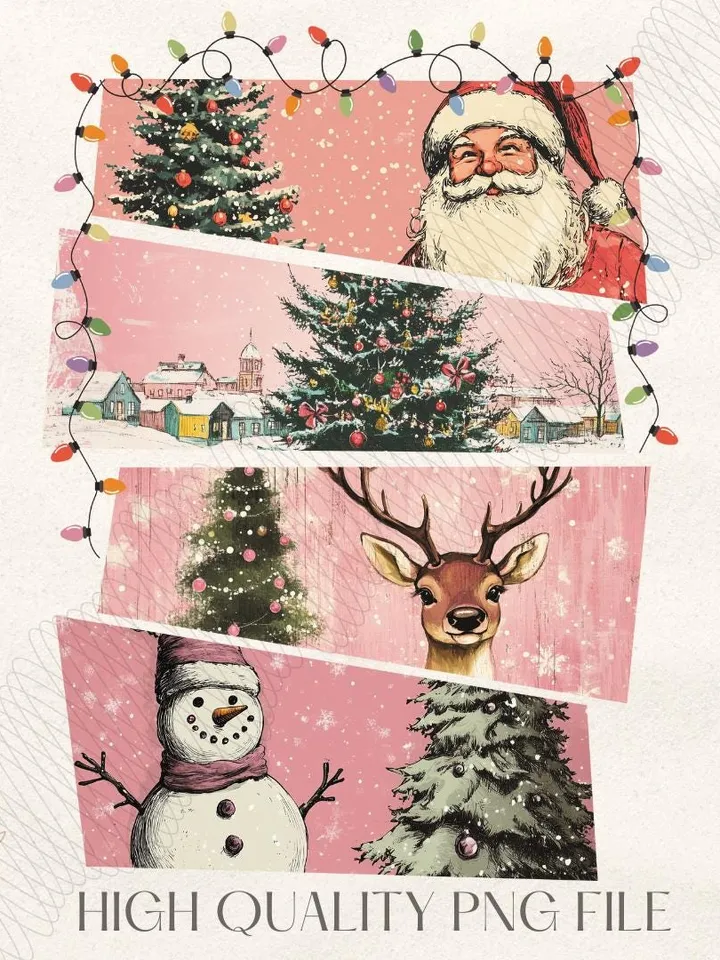 Pink Retro Christmas PNG, Merry Christmas Png, Retro Christmas png, Christmas Png, Merry X-mas Png, Trendy Christmas Tshirt, Sublimation