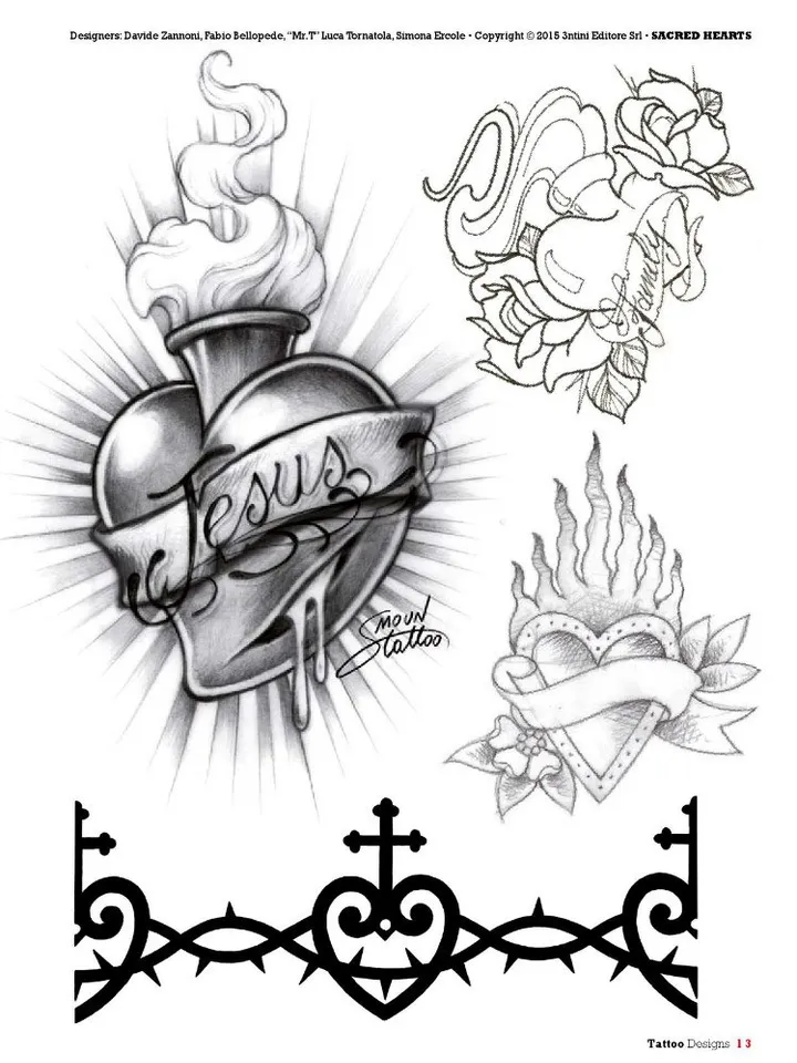 Sacred & Anatomical Hearts tattoo