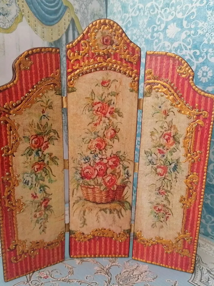 Handmade screen for a dollhouse. 1:12
