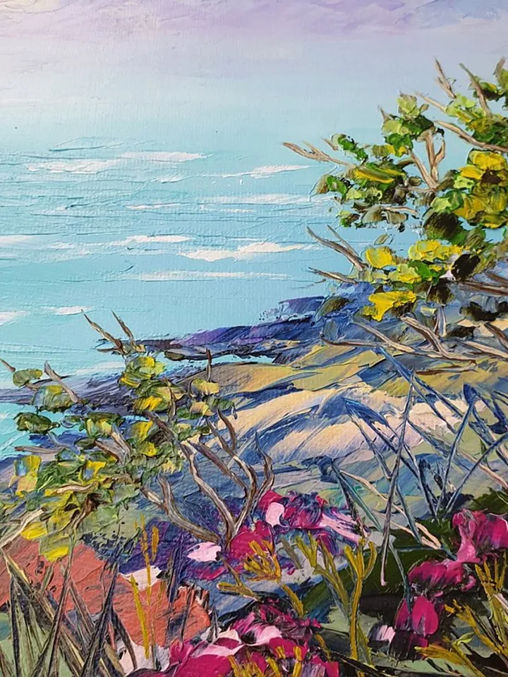 Seascape Painting Landscape Original Art Beach Wall Art Impasto Oil Painting