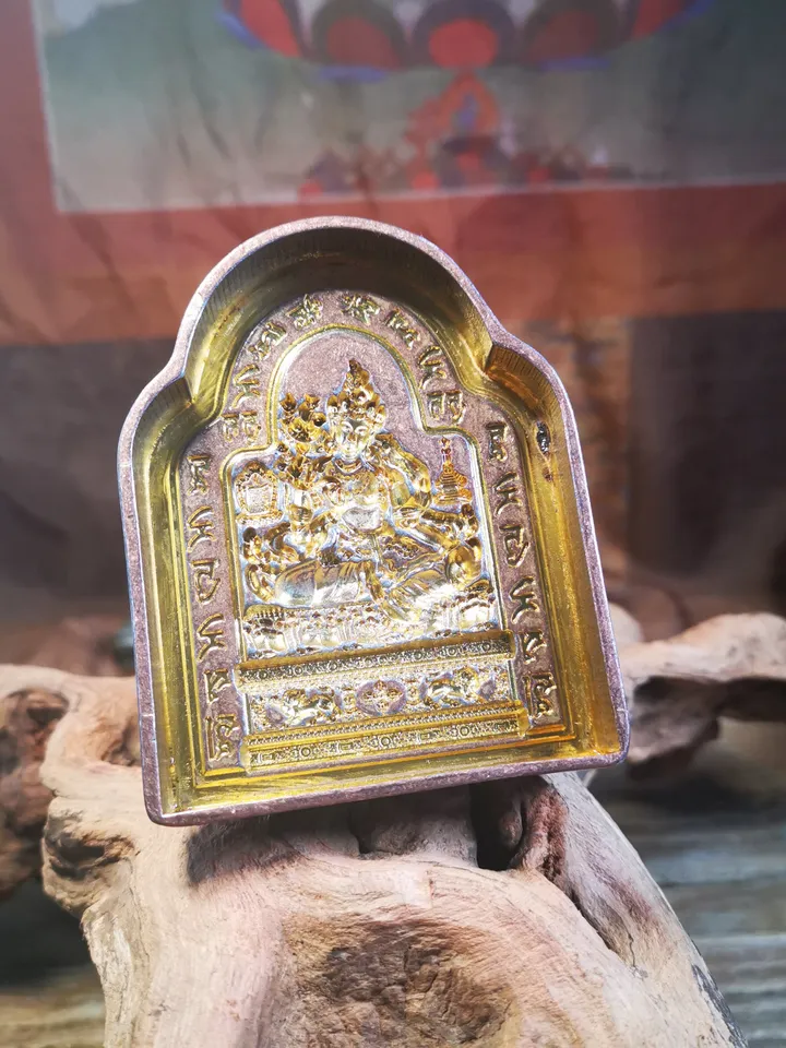 Gandhanra Tibetan Buddha Statue Tsa Tsa Mold,Green Tara with Mantar,Copper Mould For Making Clay Buddha Statue,Tsha Tsha