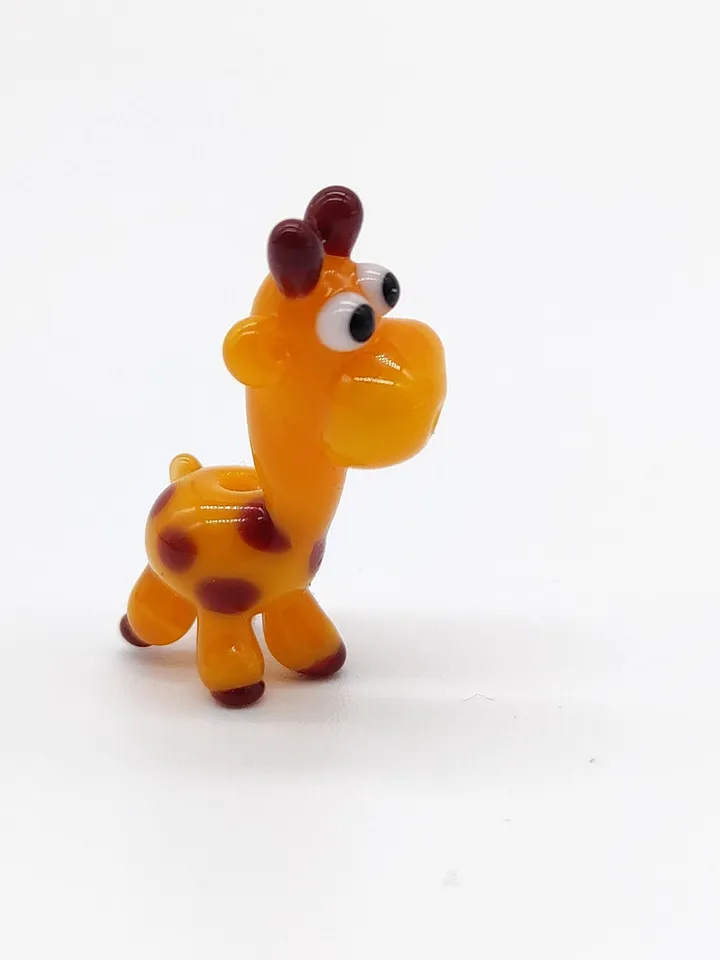 Tiny giraffe miniature, glass animal figurine, africa micro sculpture for terrarium decoration / miniature animals Glass Giraffe sculpture