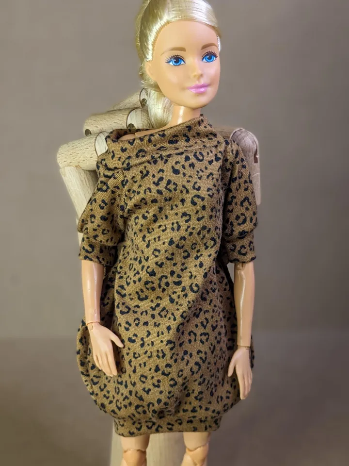 Handmade leopard printed boho dress for 1/6 scale fashion female dolls