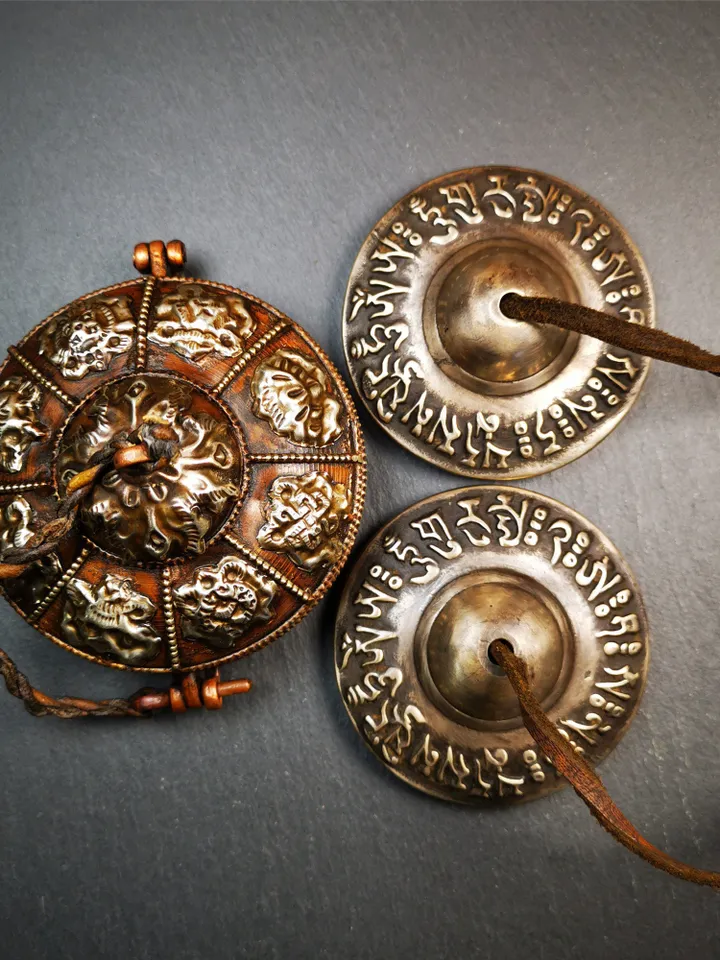 Gandhanra 7.4cm Tibetan Cymbals,OM Mantra Tingsha Bell,Buddhism Ritual Implement,Handmade in Nepal
