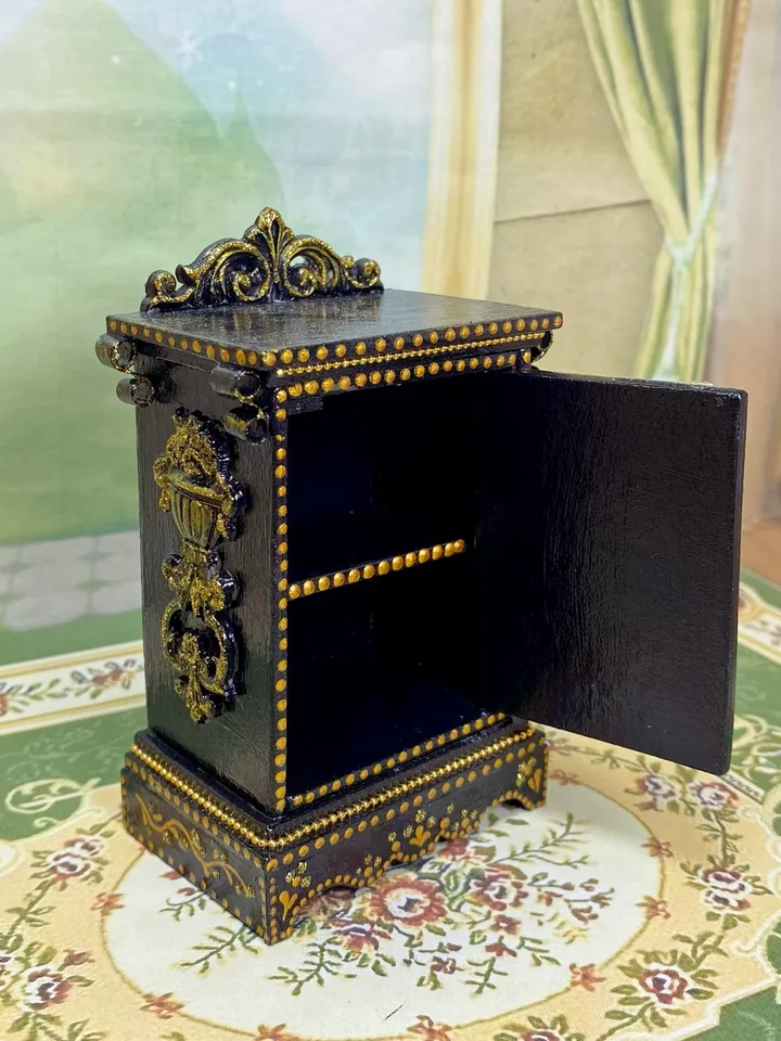 Vintage nightstand. 1:12. Furniture for dolls. dollhouse miniature. Handmade.