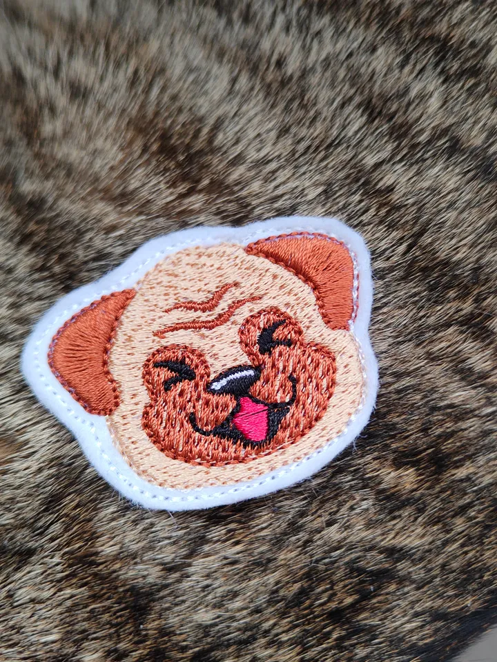 Machine embroidery design CUTE PUG