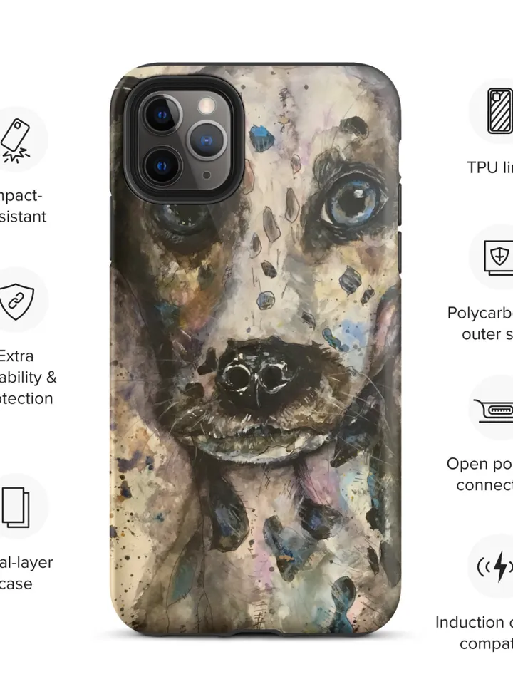 Dalmatiner Tough iPhone case made from my own watercolour mix media painting,unique gifts,dogs iphone cases.