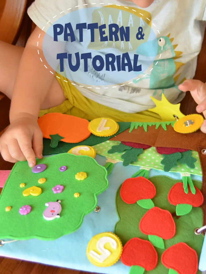 Quiet book page, Vegetables and Garden, Pattern and Tutorial, SVG files