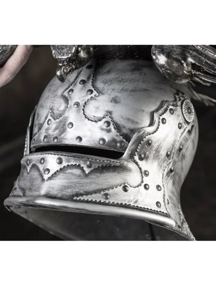 Medieval helmet - sallet - with a bird spread its wings on his forehead - Falcon