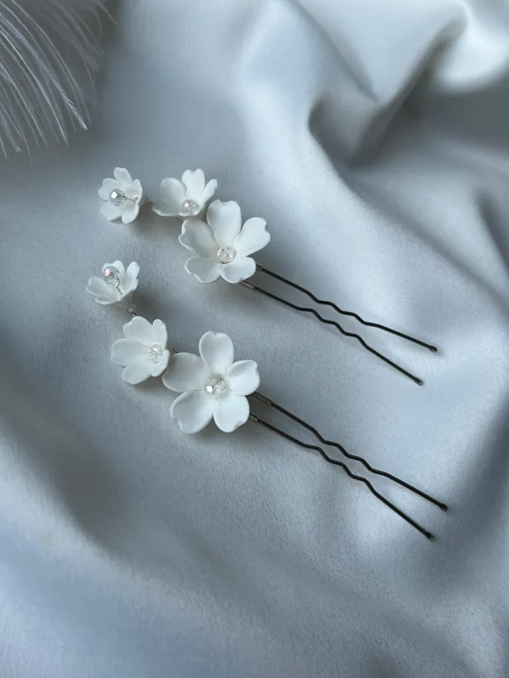 Wedding hairpin, bridal hairpin, wedding hair accessories, bridal jewelry, handmade accessories, flower hairpin