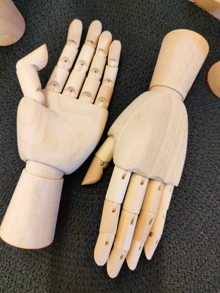 Artistic wooden mannequin 7" 18cm LEFT hand,artist model man 12",sketch mannequin,ring display,Rotating hand ornamentation,skeleton hand