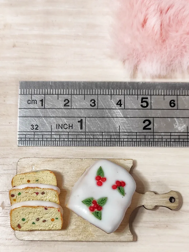 Christmas cupcake with candied fruits for dolls and dollhouses - Christmas dessert for dolls - food for dolls