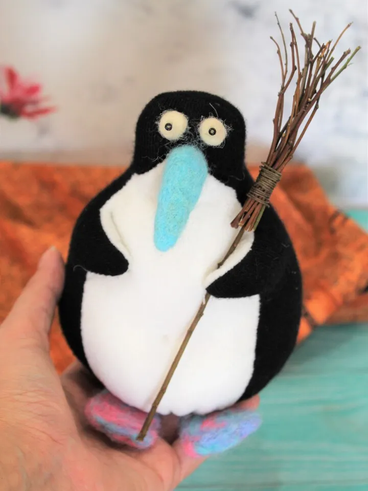 Small soft penguin toy- Halloween gift, funny Halloween decor