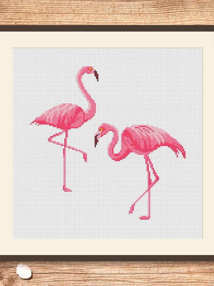 Flamingos Cross Stitch Pattern, Animals Cross Stitch, Embroidery Flamingo, Flamingo xStitch, Flamingo patterns, Modern Cross Stitch #anm030
