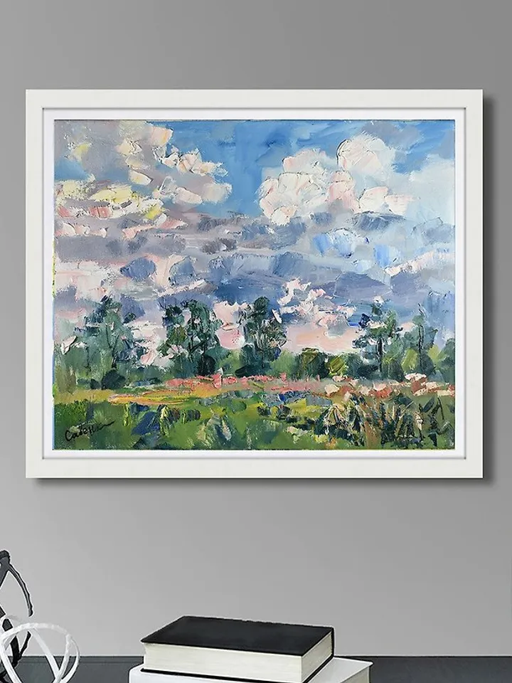 Nature Painting Landscape Artwork Clouds Original Art Impressionism