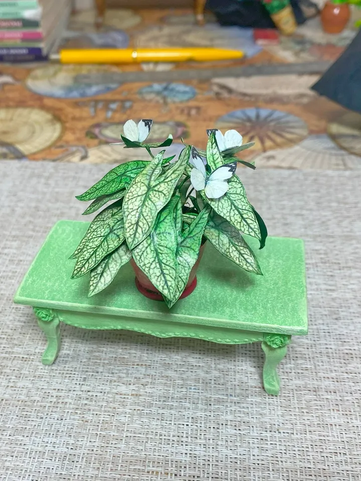 Flowers in a pot. 1:12. TUTORIAL. Dollhouse miniature.Flowers for a doll.