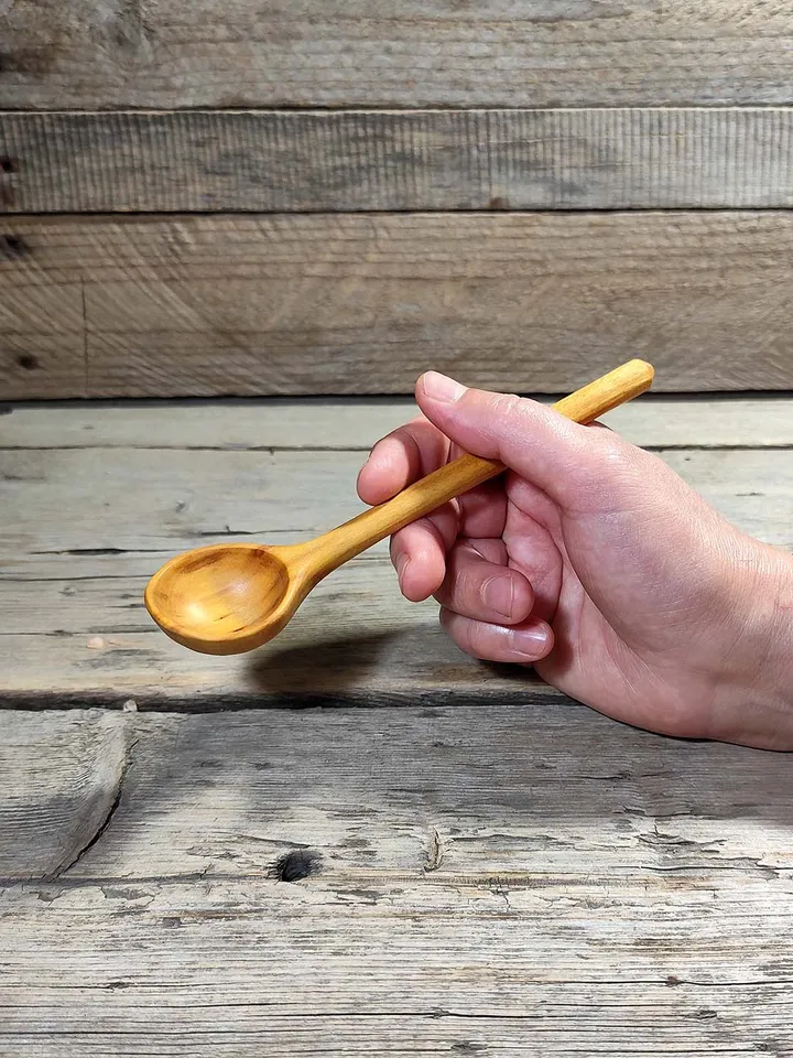 Handcrafted Willow Spoon, 9th Anniversary willow gift, Dessert Wooden Spoon, Tea Willow Wood Spoon