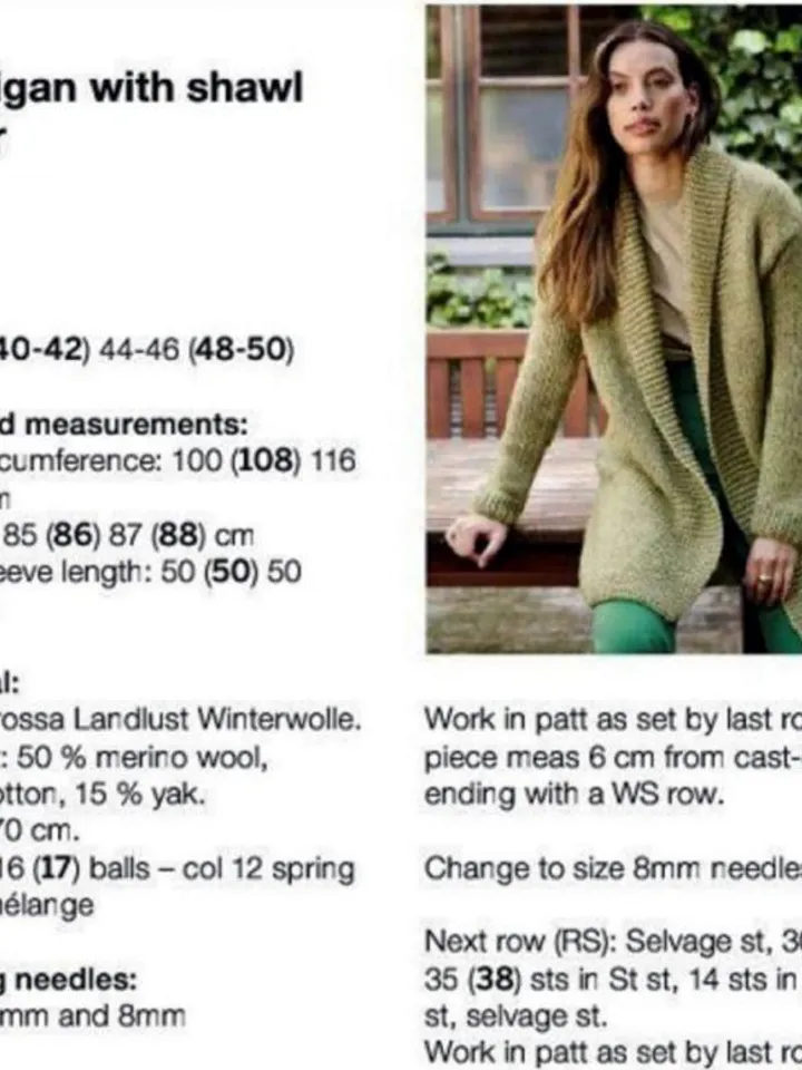 Cardigan pattern long women cardigan knitting pattern PDF easy simple pattern
